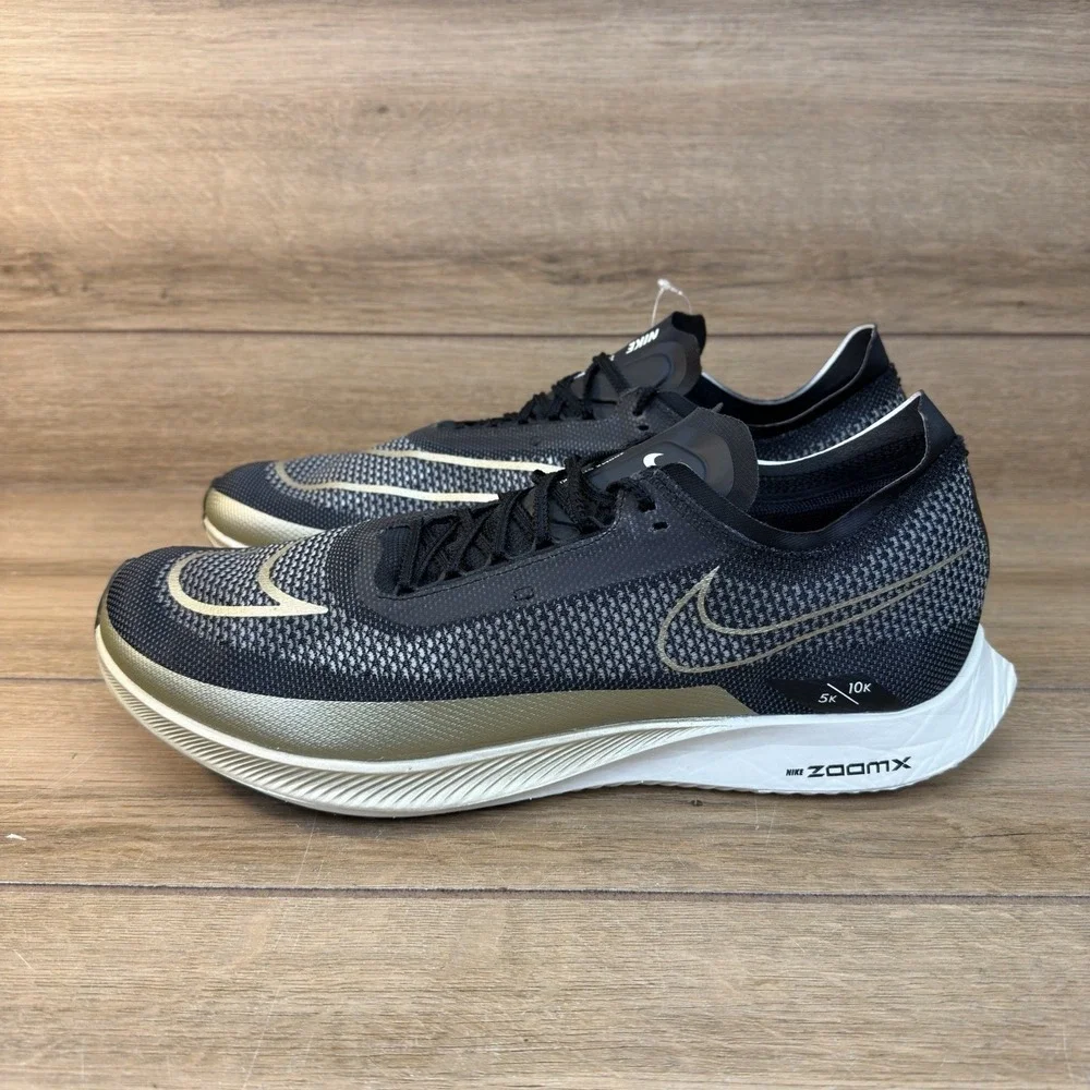 Nike ZoomX Streakfly Black Metallic Gold Grain DJ6566-001 Men's Sz 15 Running